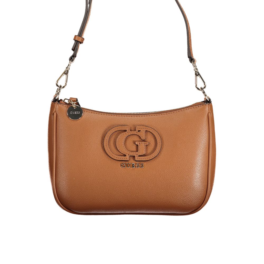 Bolso de mano de poliuretano marrón Guess