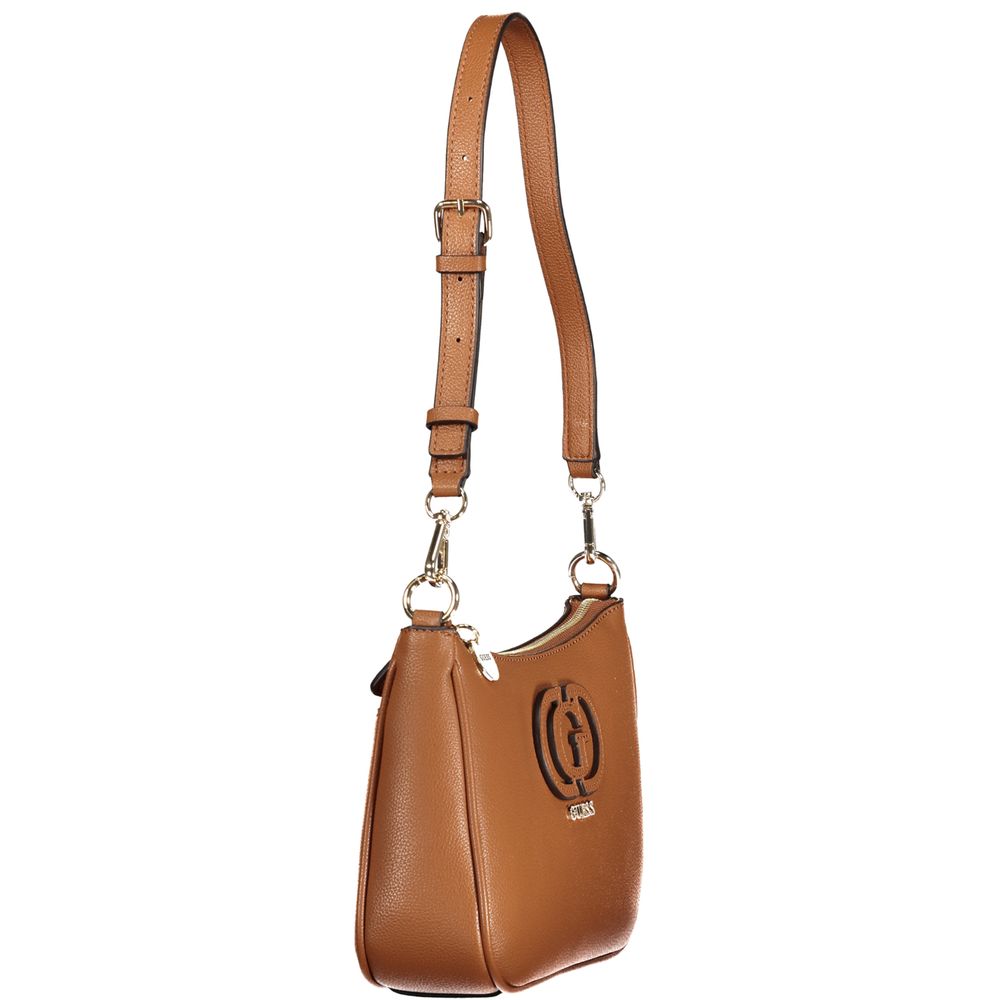 Bolso de mano de poliuretano marrón Guess