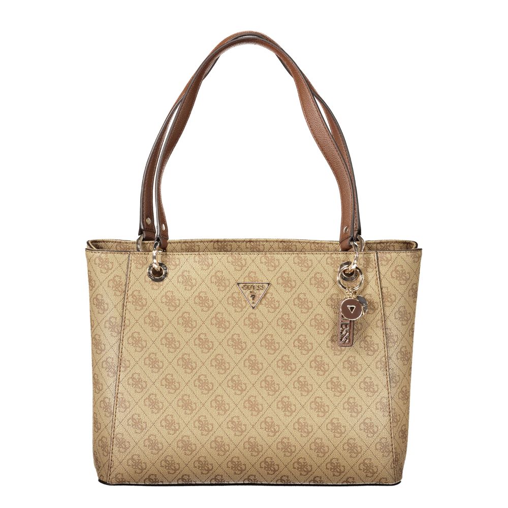 Sac à main en polyuréthane beige Guess