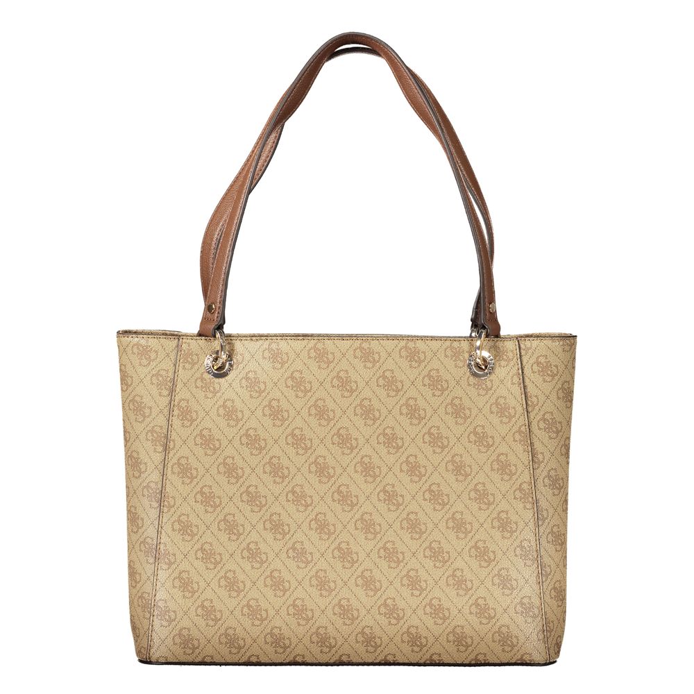 Sac à main en polyuréthane beige Guess