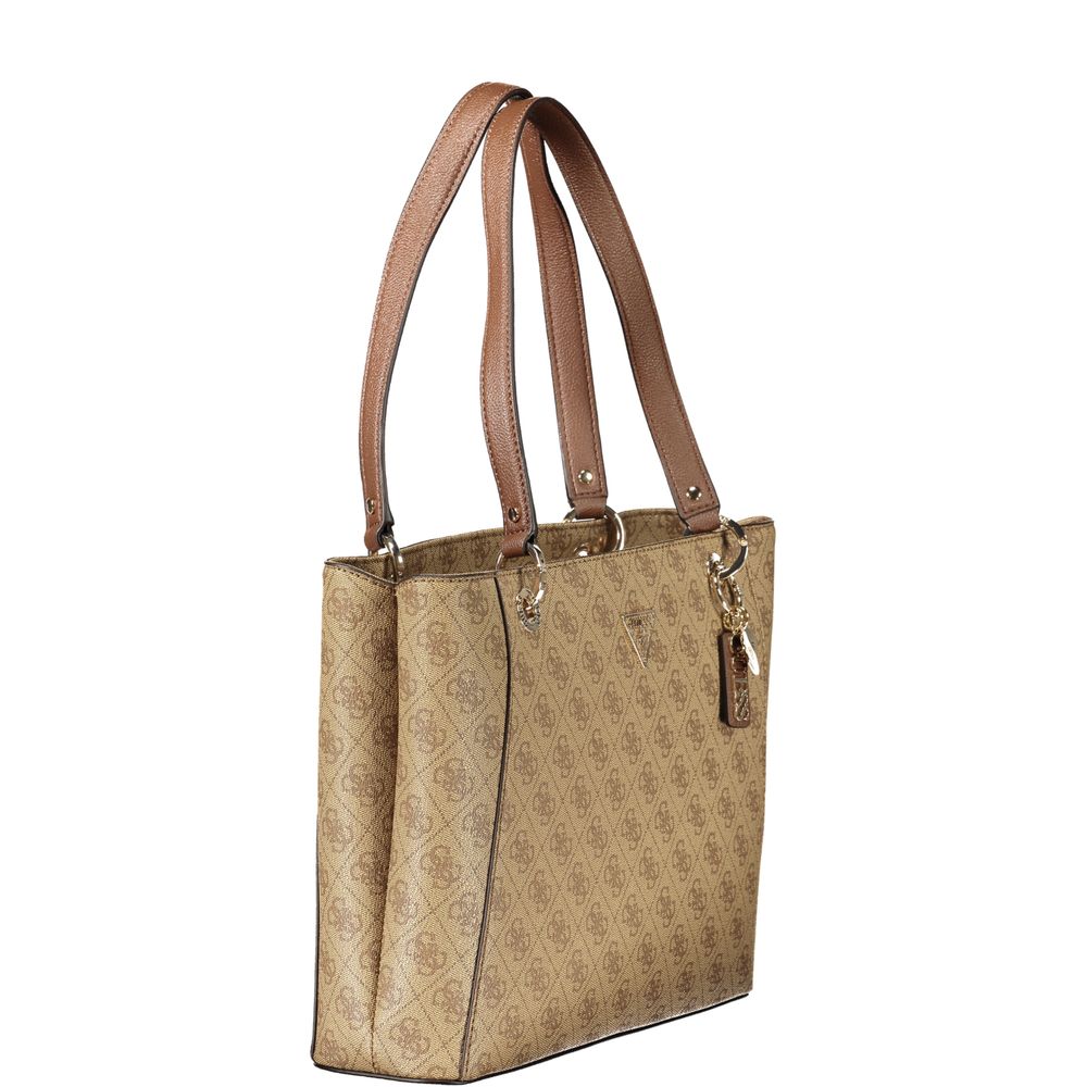 Sac à main en polyuréthane beige Guess
