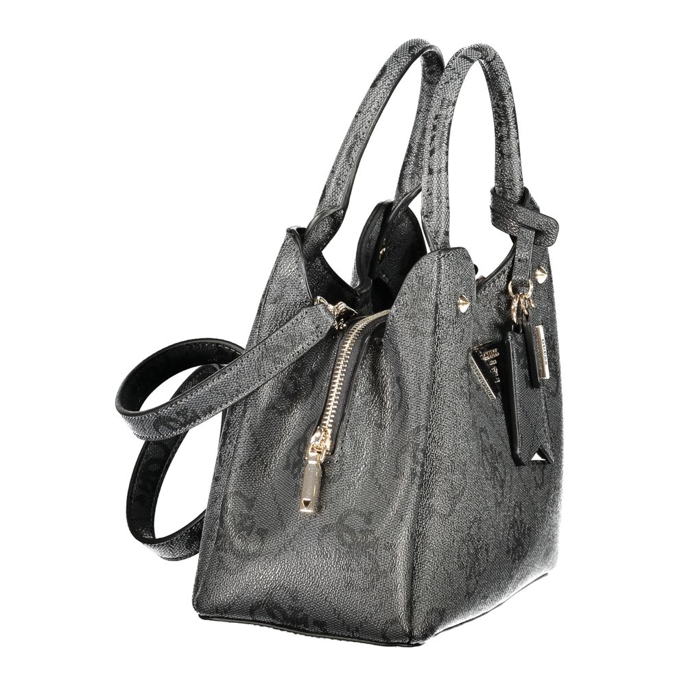 Black polyurethane Guess handbag