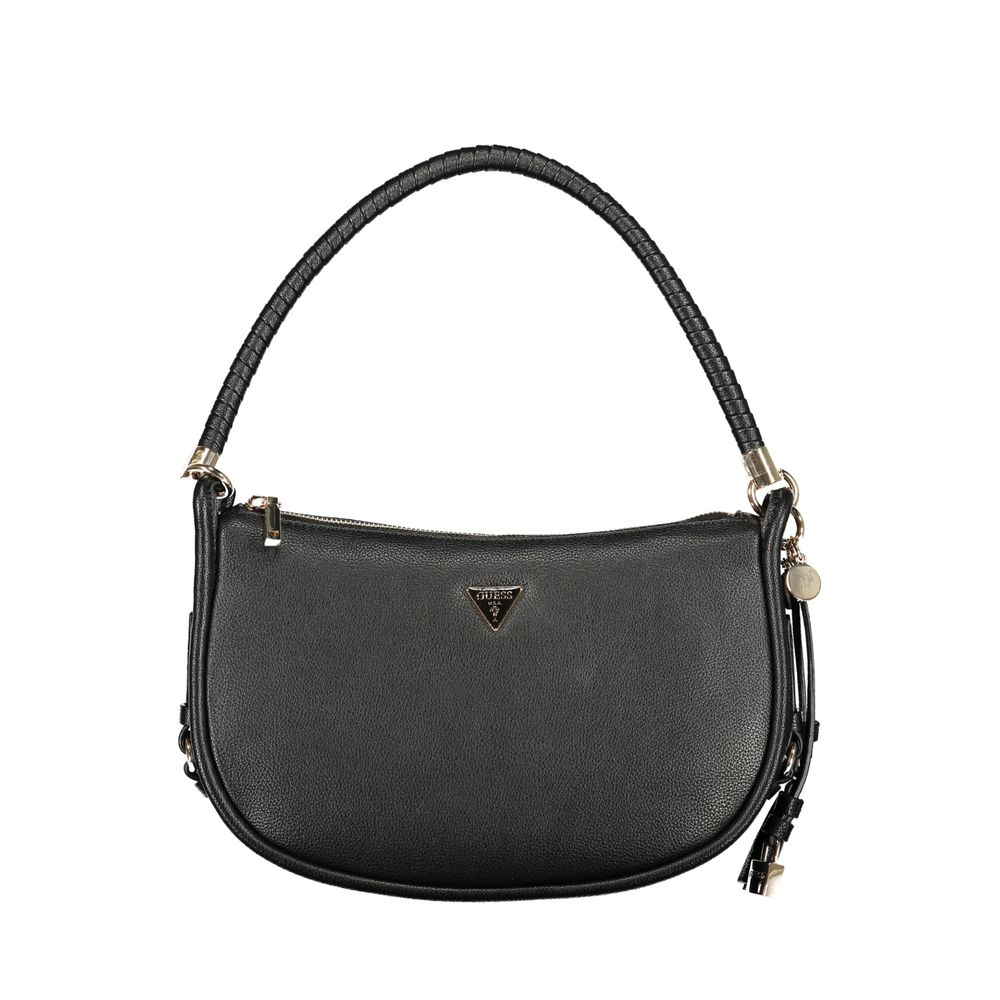 Guess black polyurethane shoulder bag