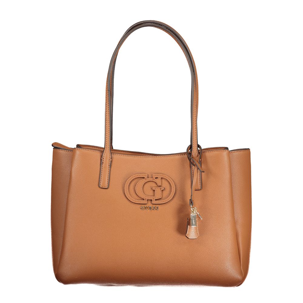 Sac à main en polyuréthane marron Guess