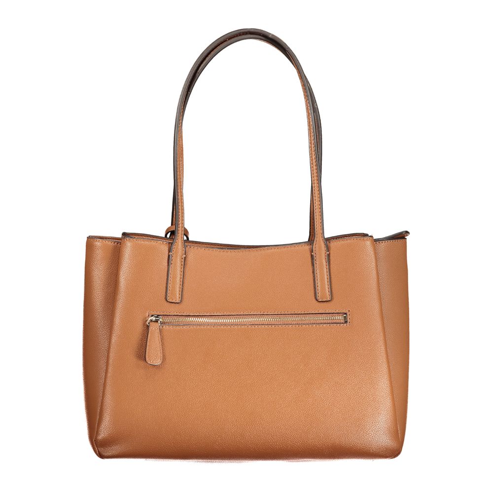 Sac à main en polyuréthane marron Guess
