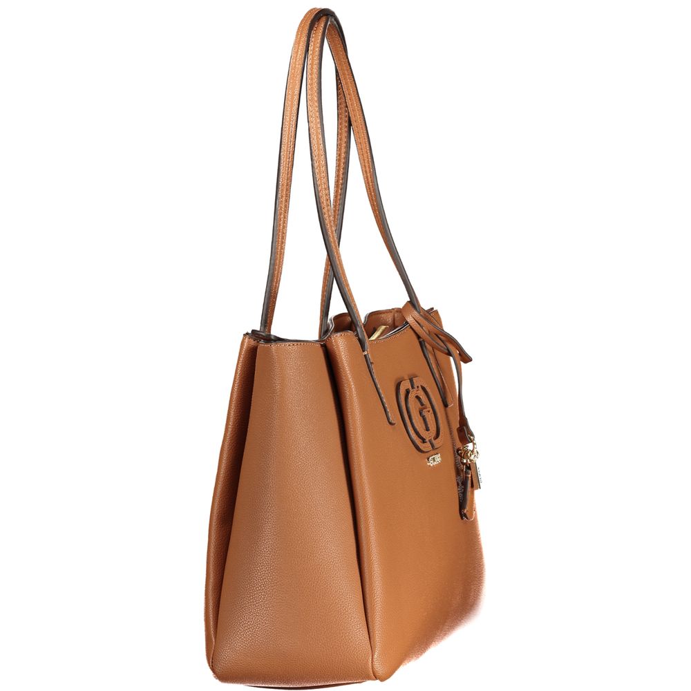 Sac à main en polyuréthane marron Guess
