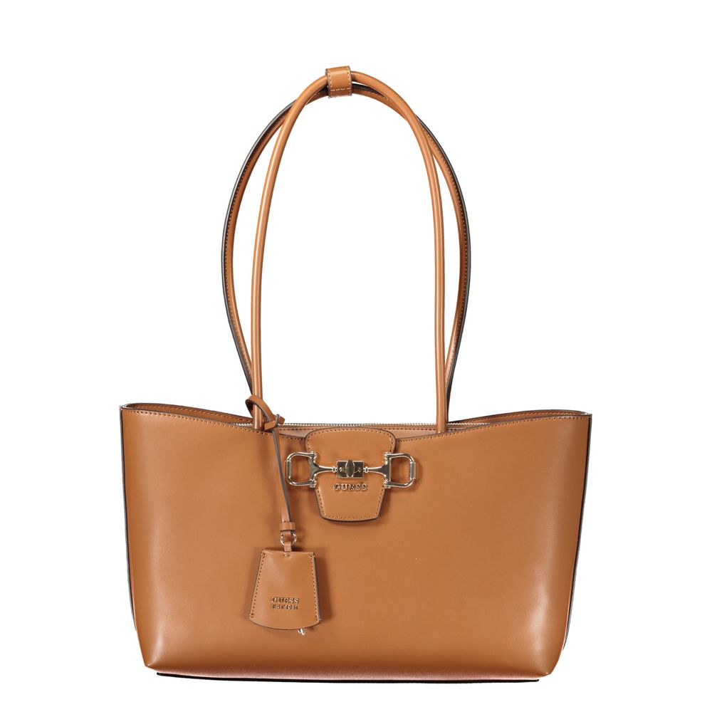 Sac à main en polyuréthane marron Guess