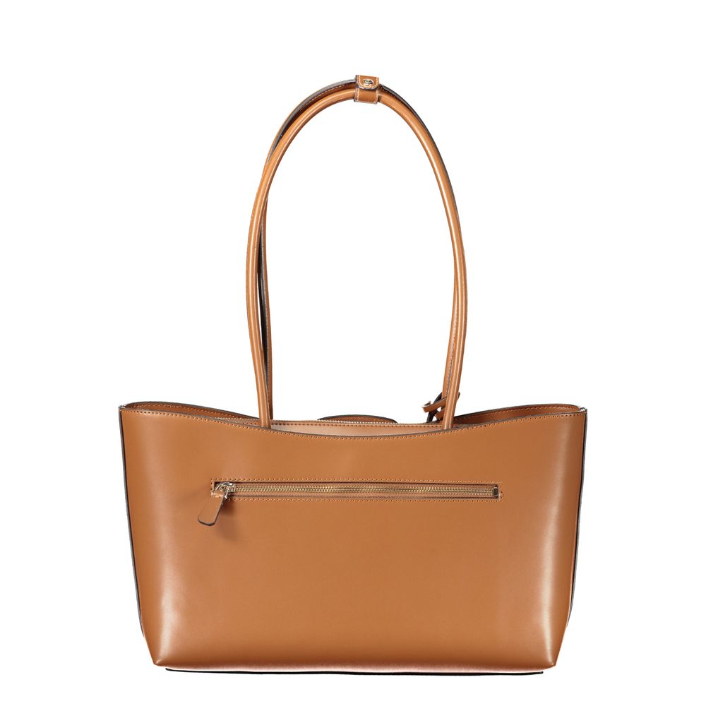 Sac à main en polyuréthane marron Guess