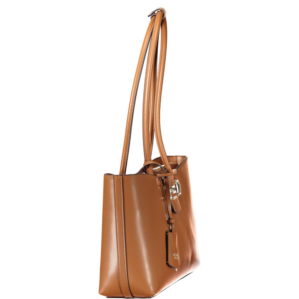 Sac à main en polyuréthane marron Guess
