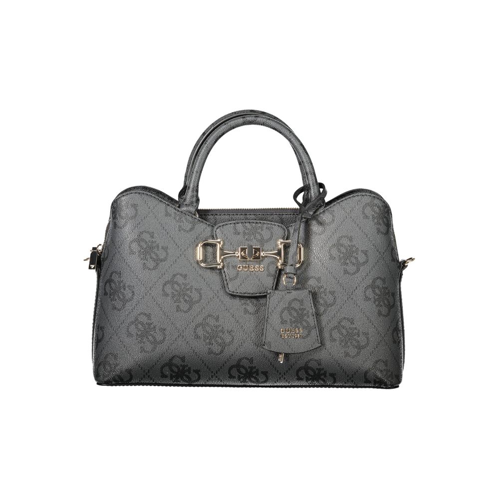 Bolso de mano de poliuretano negro Guess