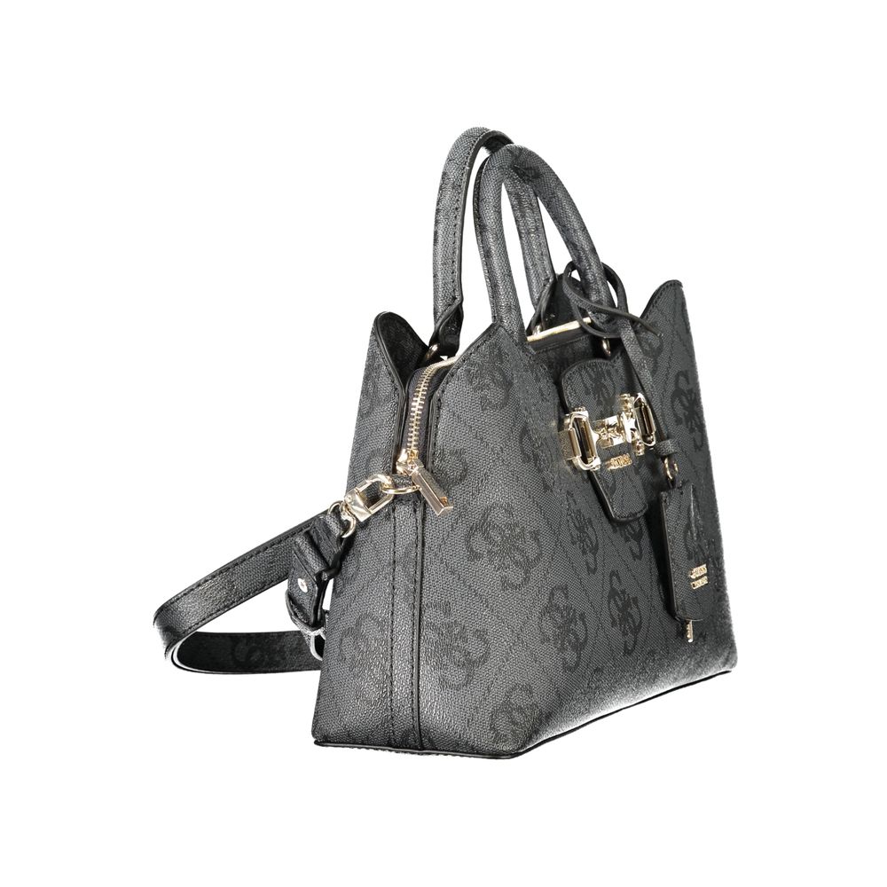 Bolso de mano de poliuretano negro Guess