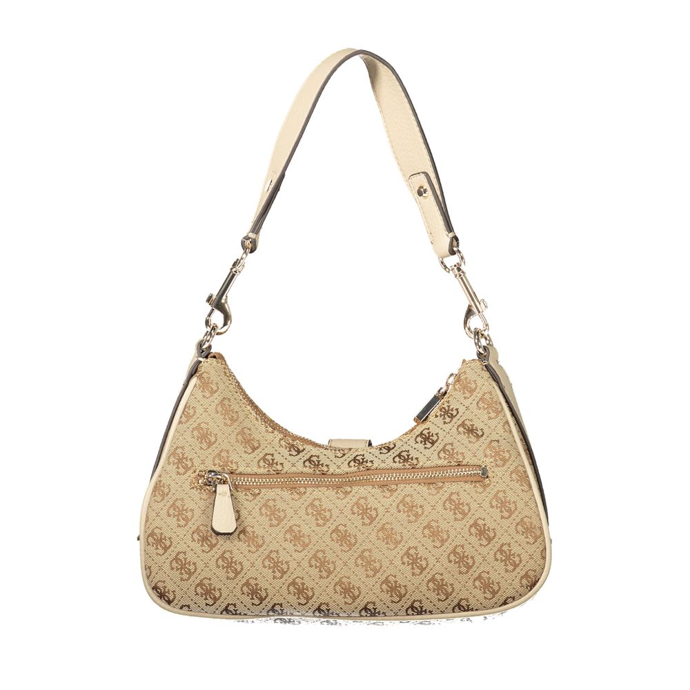 Sac bandoulière en polyuréthane beige Guess