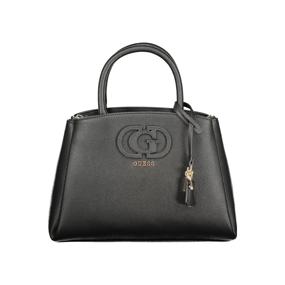 Bolso de mano de poliuretano negro Guess