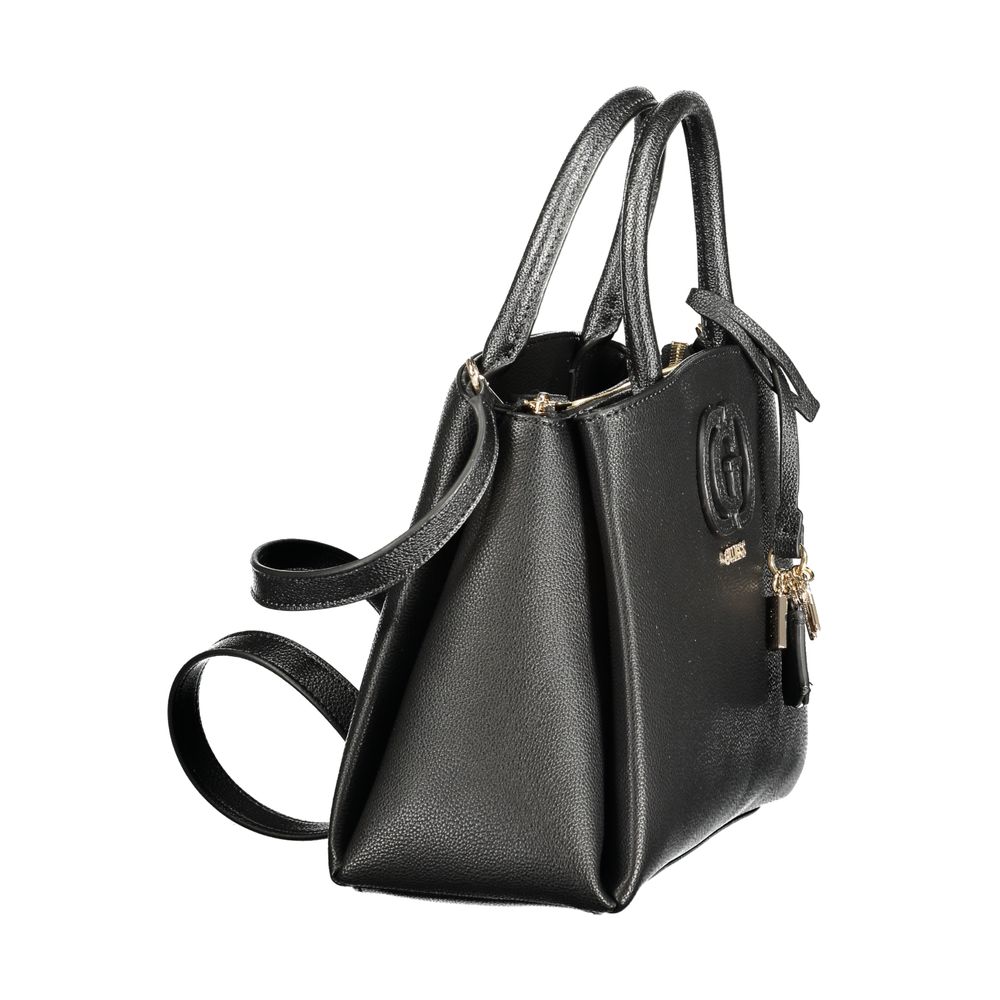 Bolso de mano de poliuretano negro Guess