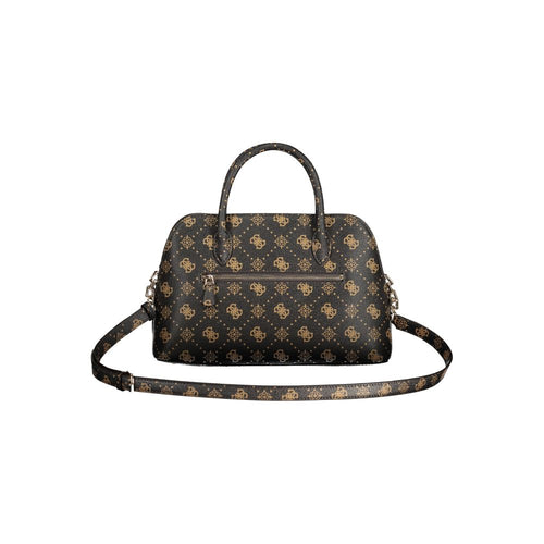 Bolso de poliuretano con estampado marrón Guess