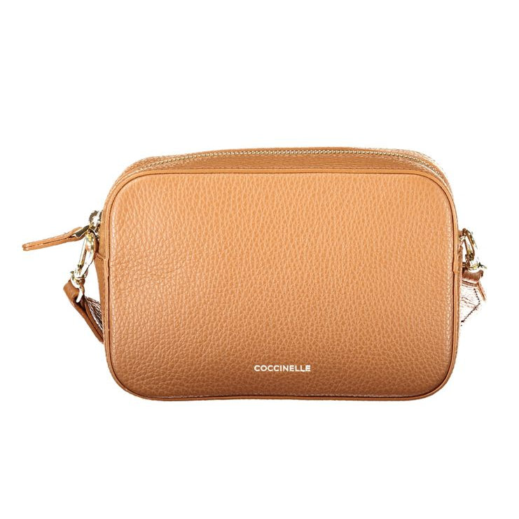 Sac bandoulière en cuir marron Coccinelle
