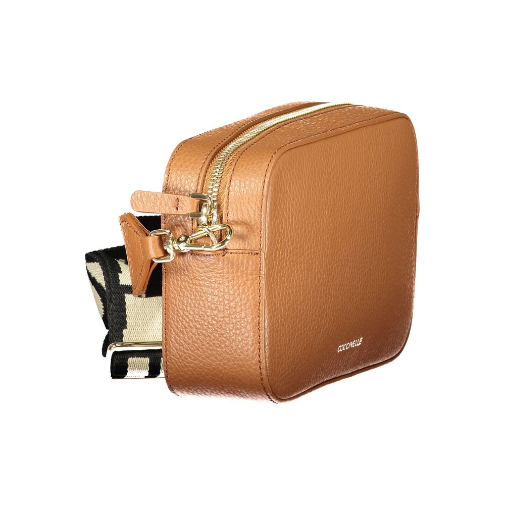 Sac bandoulière en cuir marron Coccinelle