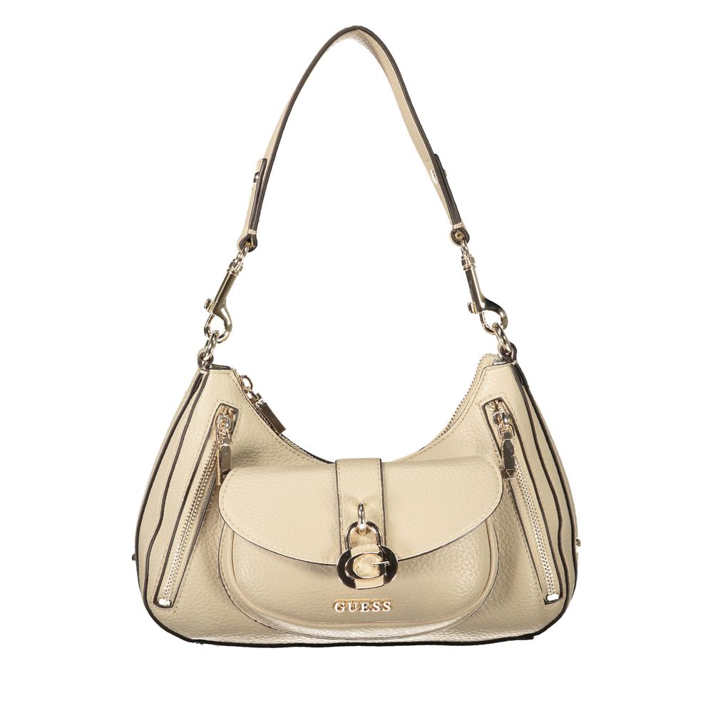 Guess beige polyethylene shoulder bag