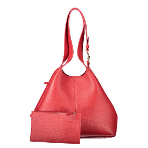 Billetera de cuero roja Coccinelle para mujer