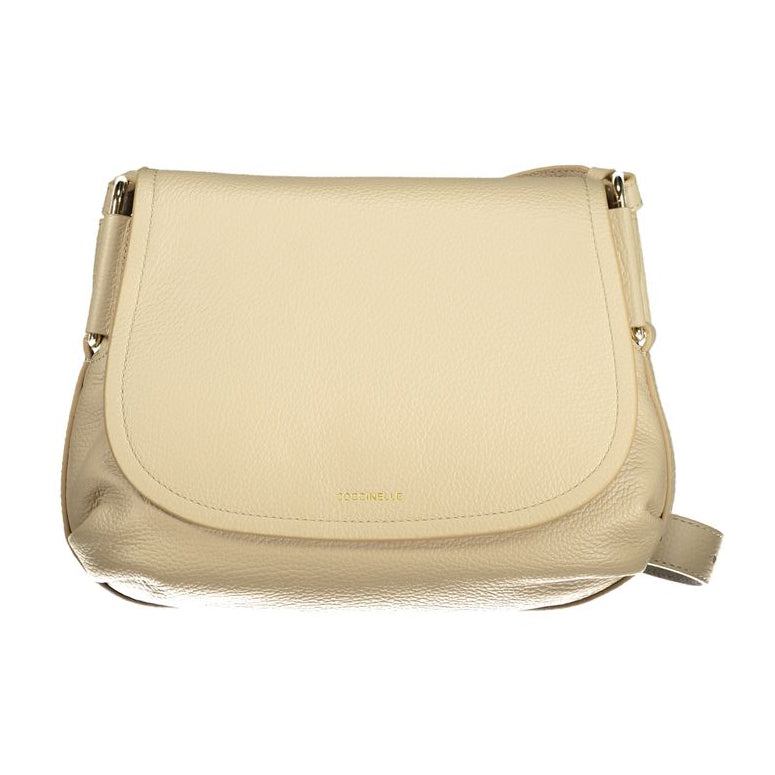 Sac bandoulière en cuir beige Coccinelle