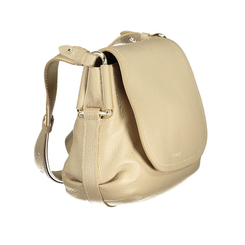 Sac bandoulière en cuir beige Coccinelle