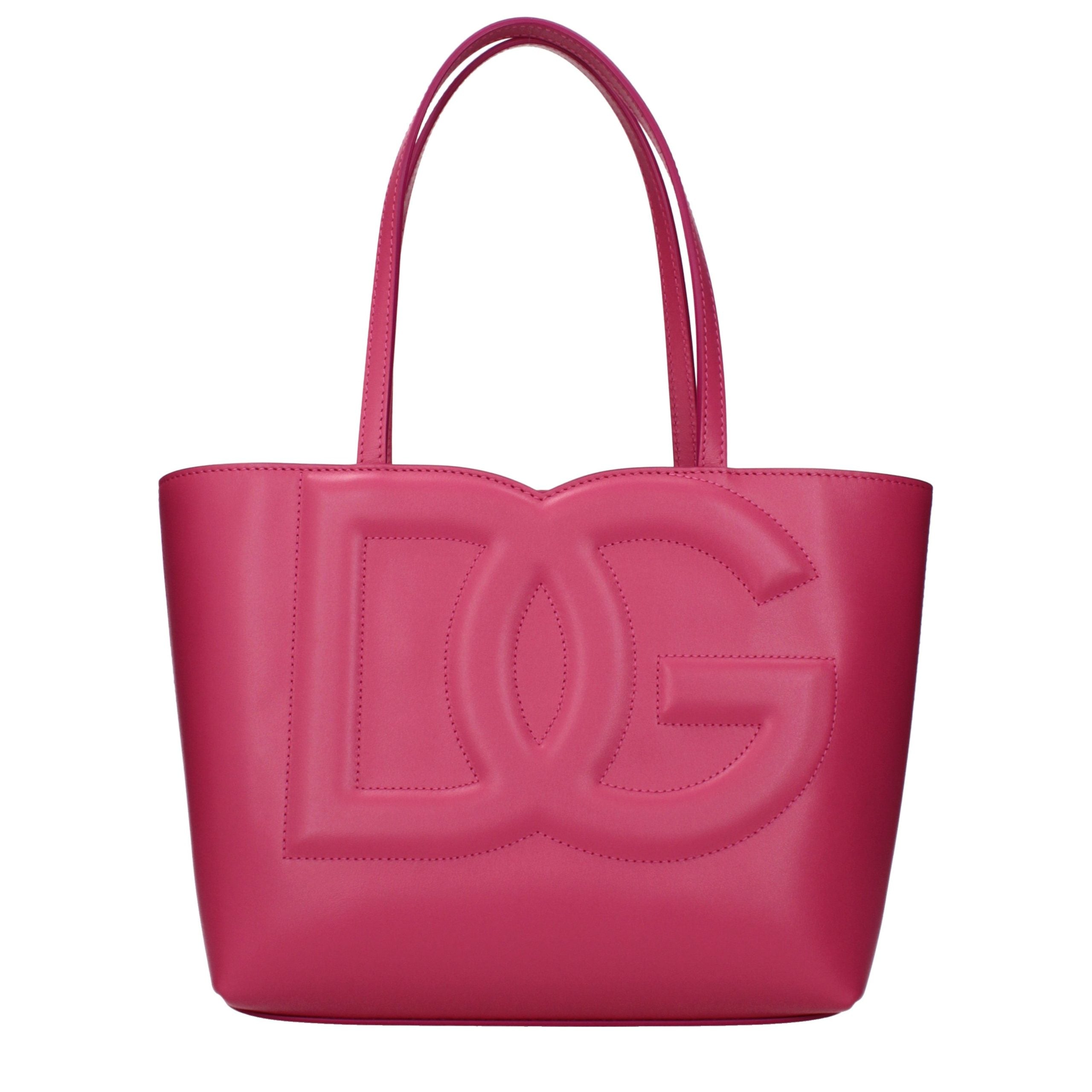 Sac à main cabas en cuir rose Dolce&Gabbana