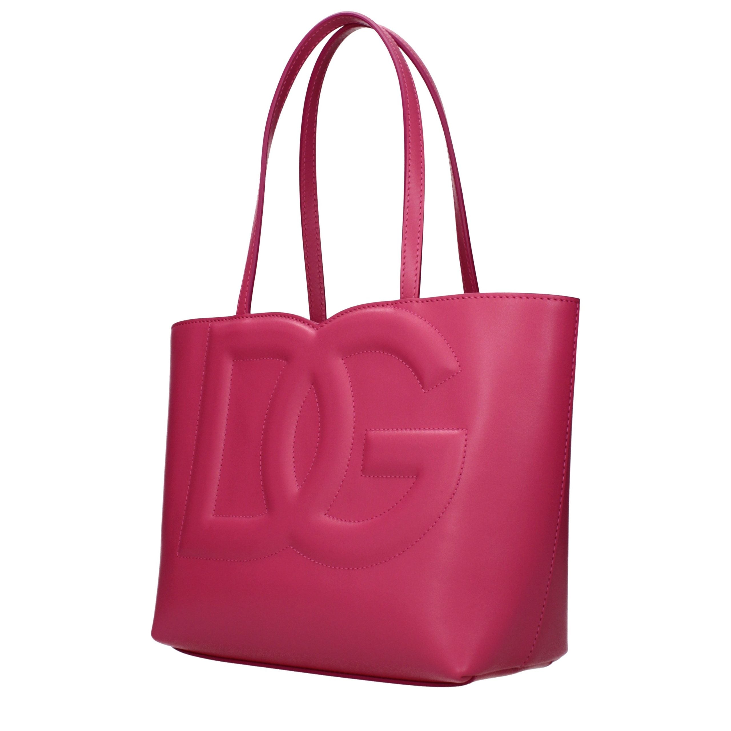 Sac à main cabas en cuir rose Dolce&Gabbana