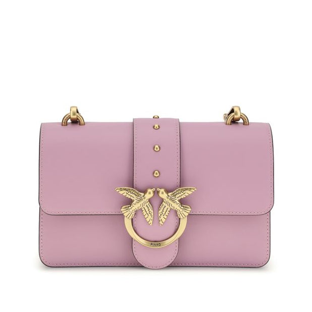 Sac bandoulière Bos Taurus en cuir de veau rose Pinko