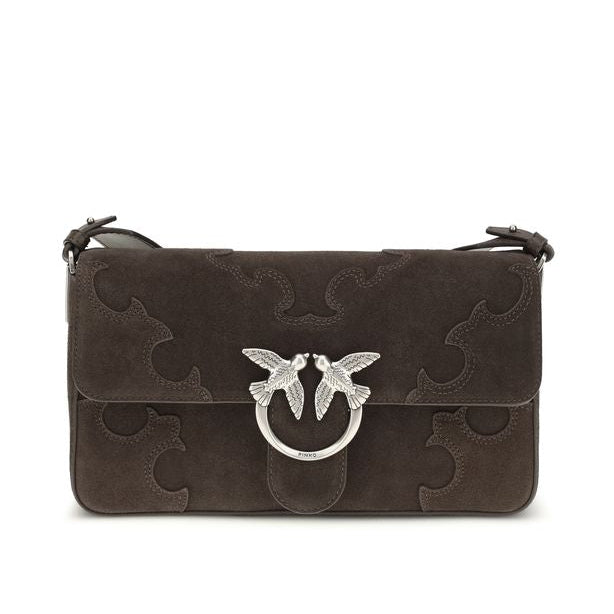 Sac bandoulière Bos Taurus en cuir de veau marron Pinko