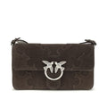 Sac bandoulière Bos Taurus en cuir de veau marron Pinko
