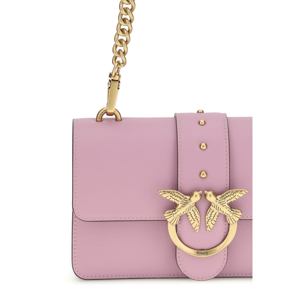 Sac bandoulière Bos Taurus en cuir de veau rose Pinko