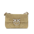 Sac bandoulière Bos Taurus en cuir de veau beige Pinko