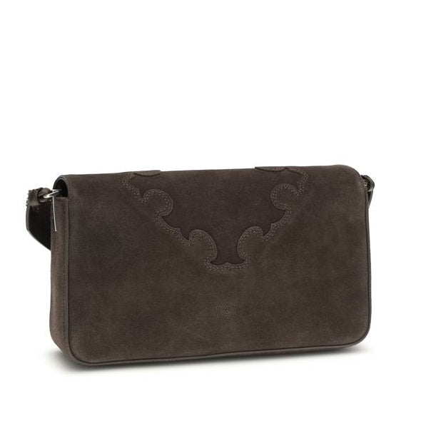 Sac bandoulière Bos Taurus en cuir de veau marron Pinko