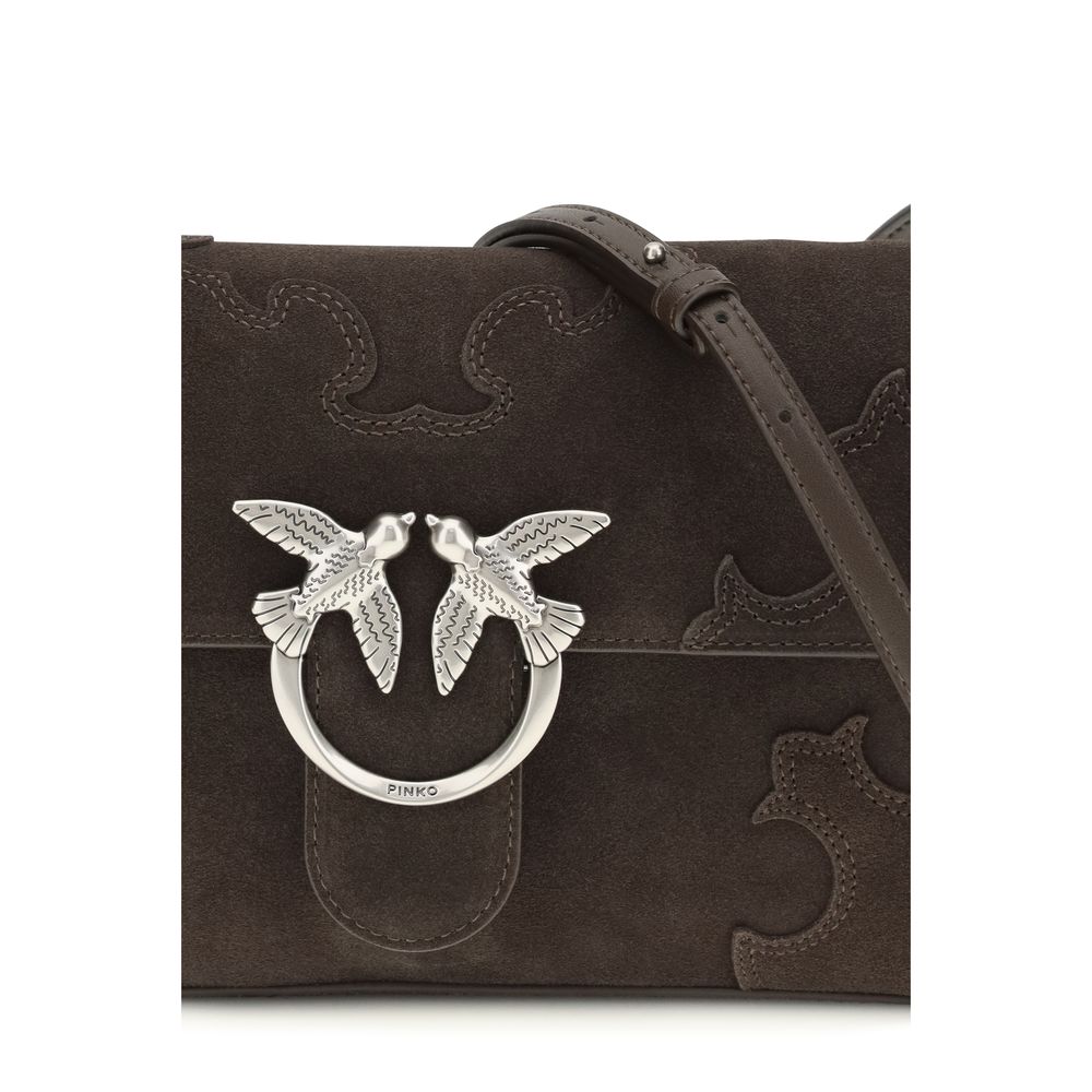 Sac bandoulière Bos Taurus en cuir de veau marron Pinko
