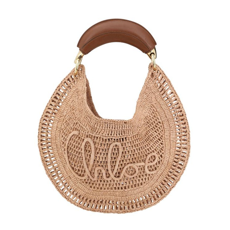 Sac bandoulière en raphia beige Chloé