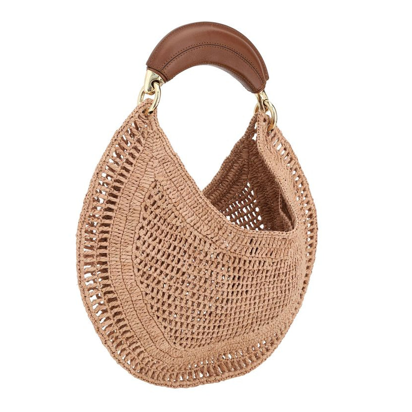 Sac bandoulière en raphia beige Chloé