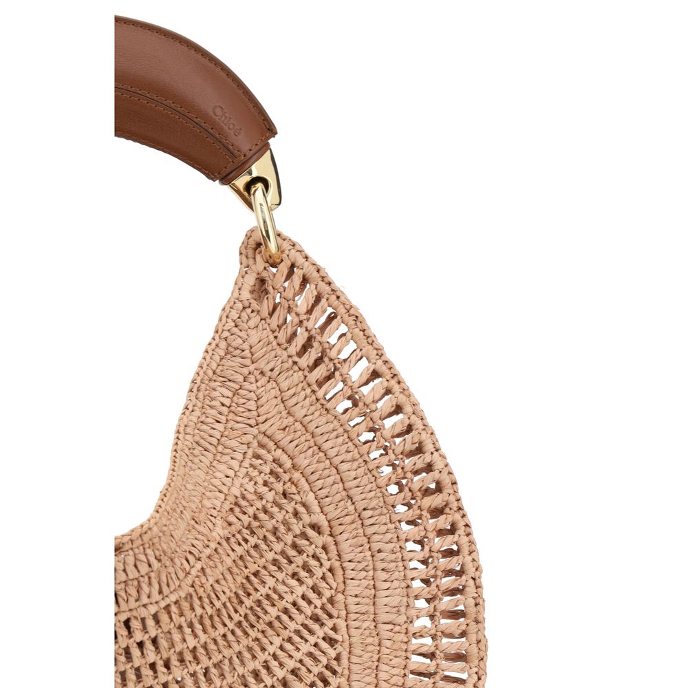 Sac bandoulière en raphia beige Chloé