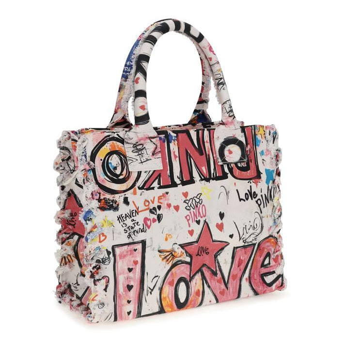 Sac à main cabas en coton multicolore Pinko