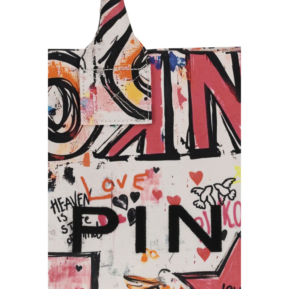 Bolso tote de algodón multicolor Pinko