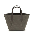 Bolso de mano de tela bicolor Brunello Cucinelli