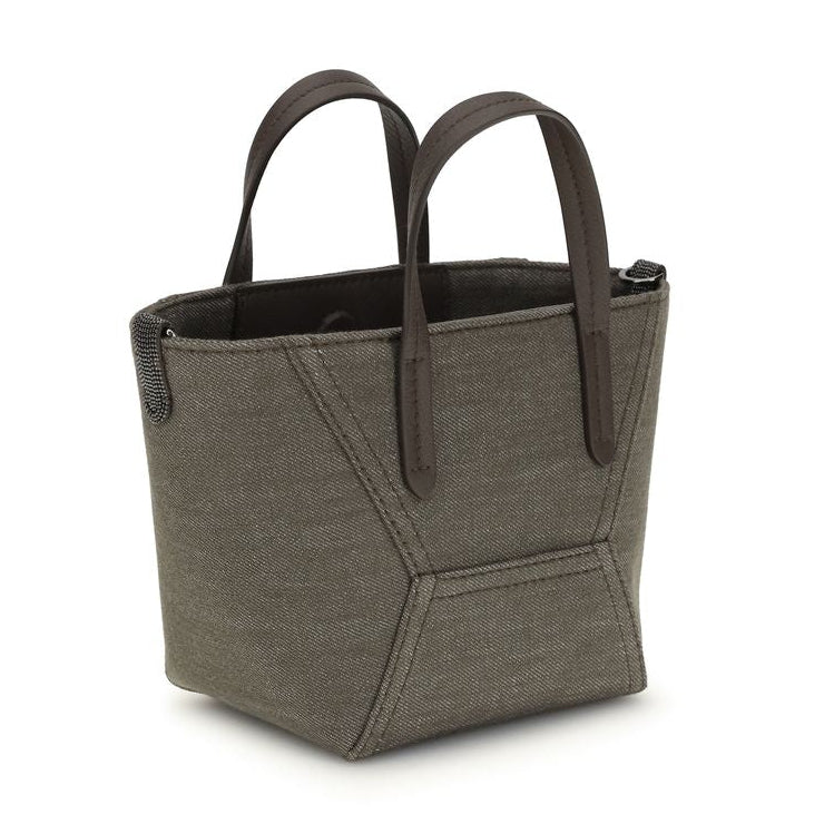Bolso de mano de tela bicolor Brunello Cucinelli