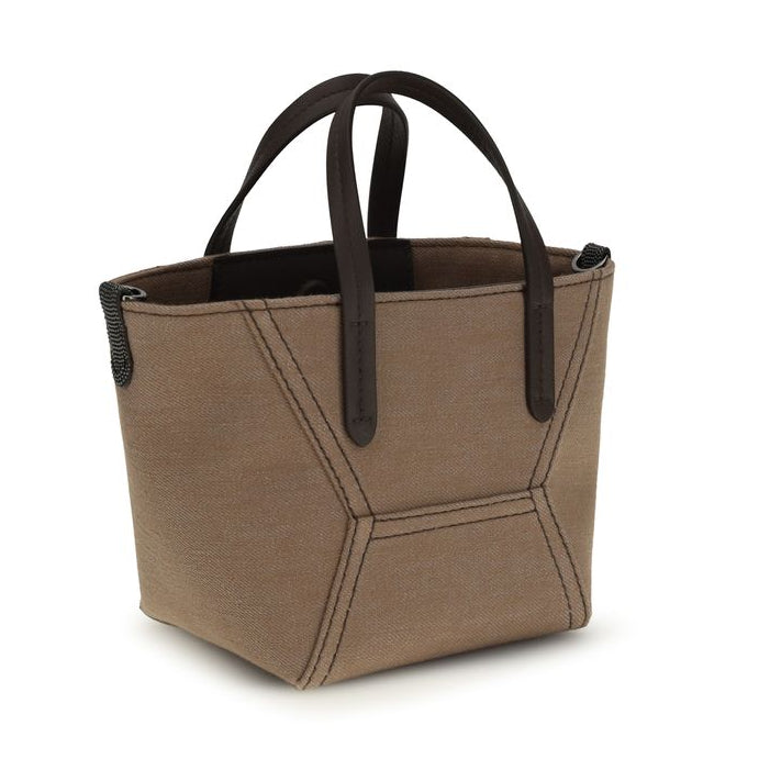 Sac à main cabas en tissu beige Brunello Cucinelli