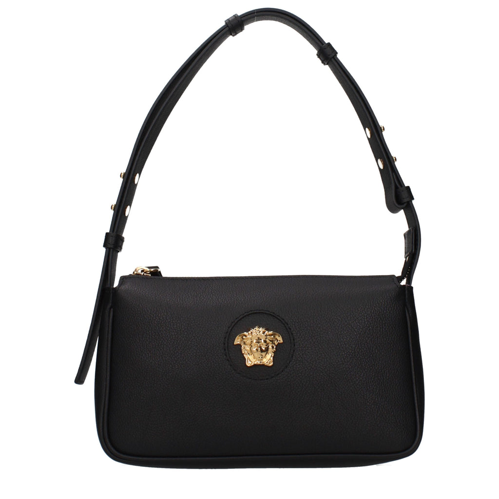 Sac bandoulière en cuir noir Versace