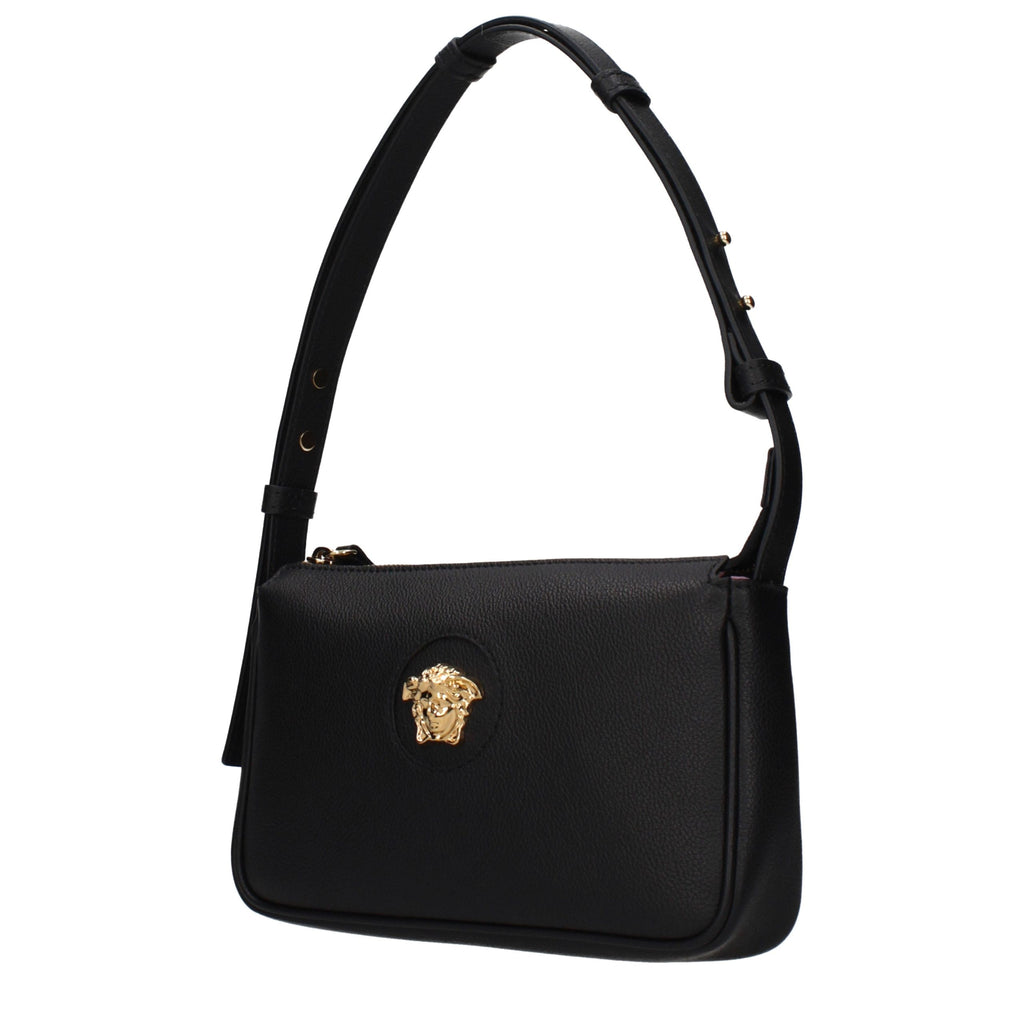 Sac bandoulière en cuir noir Versace