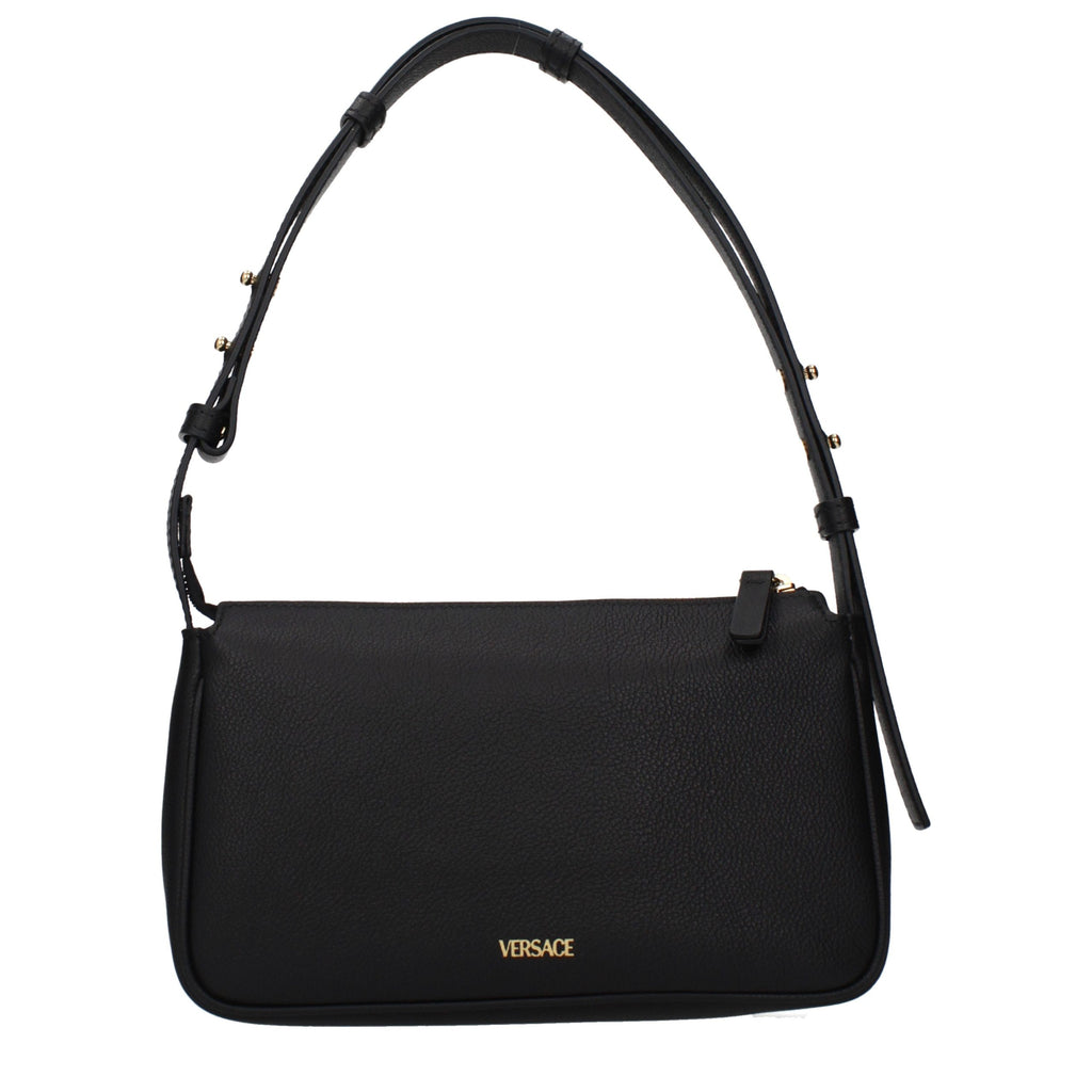 Sac bandoulière en cuir noir Versace
