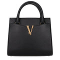 Sac à main en cuir noir Versace