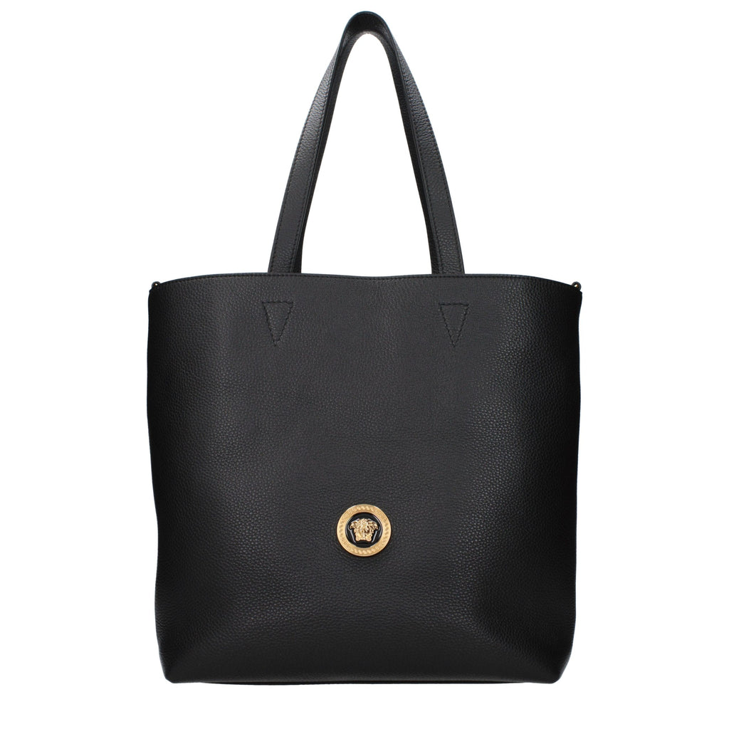 Sac à main en cuir noir Versace