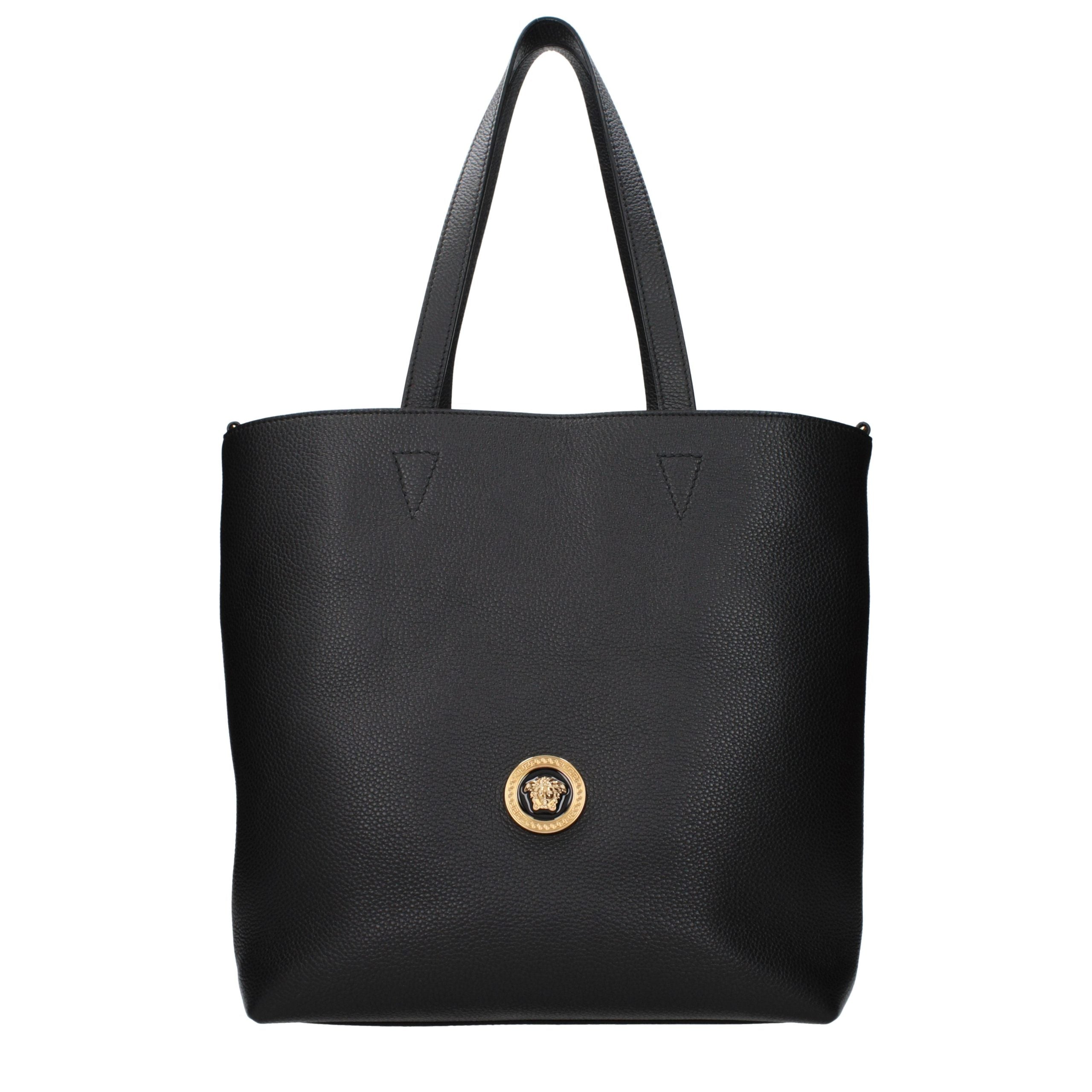 Sac à main en cuir noir Versace