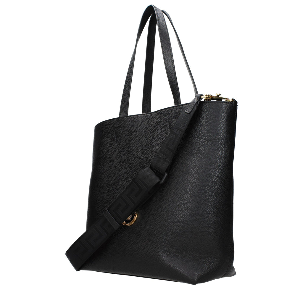 Sac à main en cuir noir Versace