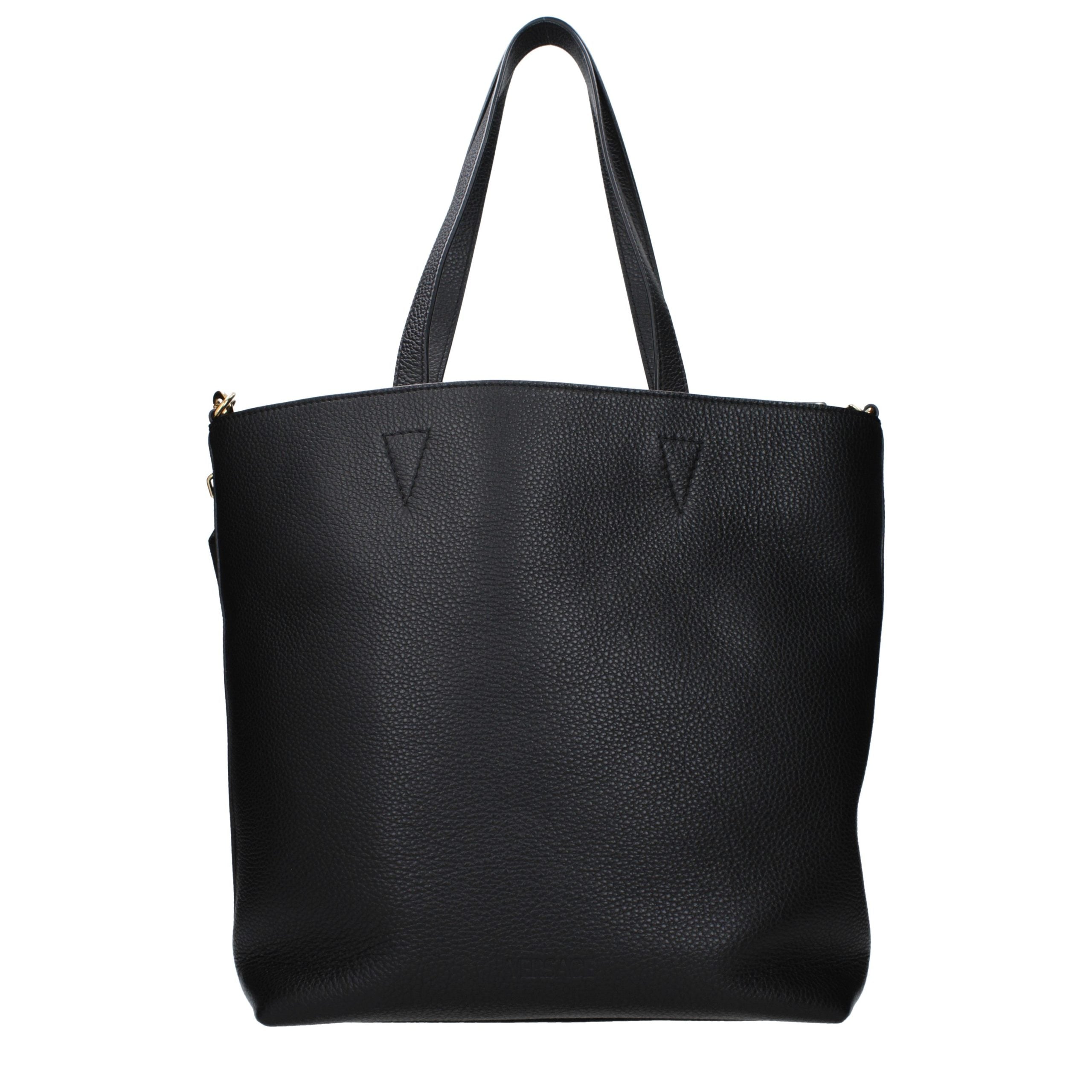 Sac à main en cuir noir Versace
